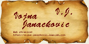 Vojna Janaćković vizit kartica